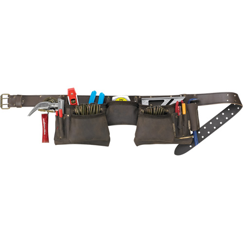 Constructor's Tool Belt, Leather, Tan Helyx Safety & Industrial Supplies
