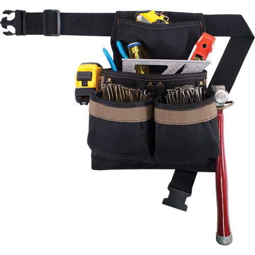 Small Deluxe Tool Belt, Polyester, Black Helyx Safety & Industrial Supplies