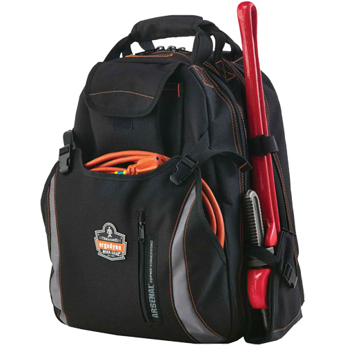 Arsenal&reg; 5843 Tool Backpack, 13-1/2" L x 8-1/2" W, Black, Polyester Helyx Safety & Industrial Supplies