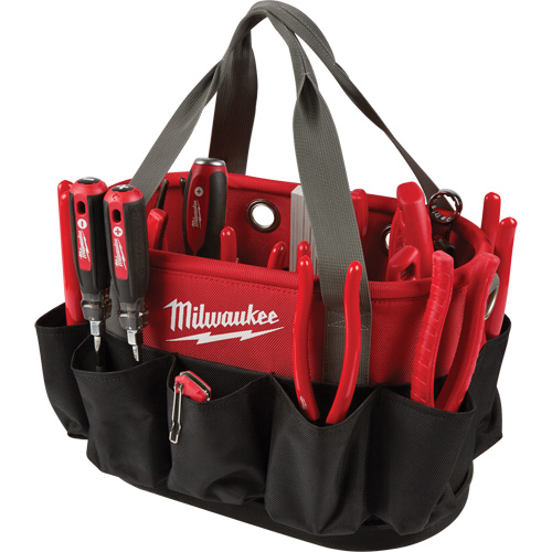 Utility Oval Bag, Ballistic Nylon, 24 Pockets, Black/Red Helyx Safety & Industrial Supplies