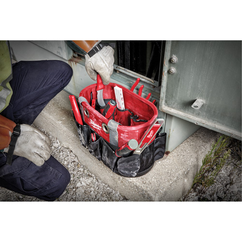 Utility Oval Bag, Ballistic Nylon, 24 Pockets, Black/Red Helyx Safety & Industrial Supplies