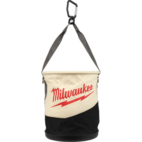 Utility Bucket, 11-4/5" L x 11-4/5" W x 14-3/5" H, Canvas, Beige/Black Helyx Safety & Industrial Supplies