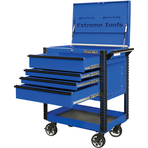 Chariot &agrave; outil s&eacute;rie EX de luxe, 4 tiroirs, 22-7/8" lo x 33" la x 44-1/4" h, Bleu Helyx Safety & Industrial Supplies