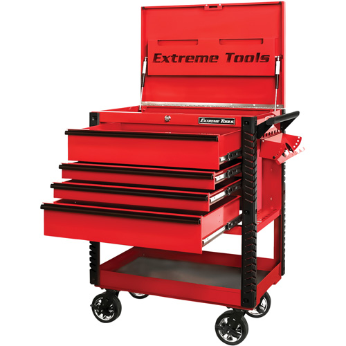 EX Deluxe Series Tool Cart, 4 Drawers, 22-7/8" L x 33" W x 44-1/4" H, Red Helyx Safety & Industrial Supplies
