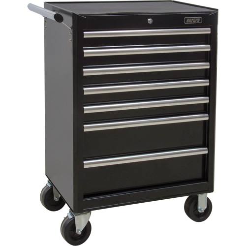 Industrial Tool Cart, 7 Drawers, 27" W x 18-3/4" D x 39" H, Black Helyx Safety & Industrial Supplies