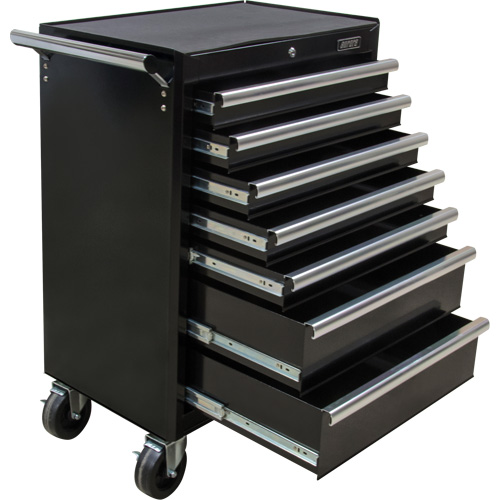 Industrial Tool Cart, 7 Drawers, 27" W x 18-3/4" D x 39" H, Black Helyx Safety & Industrial Supplies