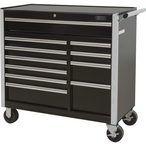Industrial Tool Cart, 11 Drawers, 41" W x 18-3/4" D x 39-1/3" H, Black Helyx Safety & Industrial Supplies