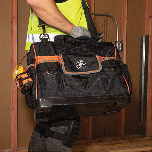 Tradesman Pro Wide-Open Tool Bag, Ballistic Nylon, 42 Pockets, Black Helyx Safety & Industrial Supplies