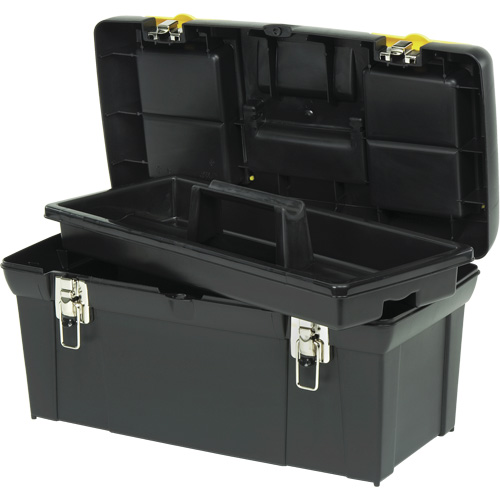 2000 Series Tool Box with Tray, 24" W x 11-1/4" D x 11" H, Black/Yellow Helyx Safety & Industrial Supplies