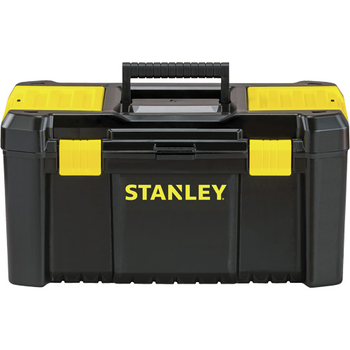 Essential&reg; Tool Box with Tray, 19" W x 9-7/8" D x 9-3/4" H, Black/Yellow Helyx Safety & Industrial Supplies