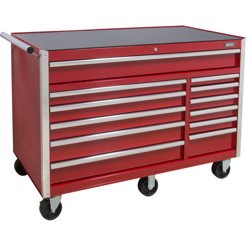 Industrial Tool Cart, 12 Drawers, 56" W x 24-1/2" D x 38-1/8" H, Red Helyx Safety & Industrial Supplies