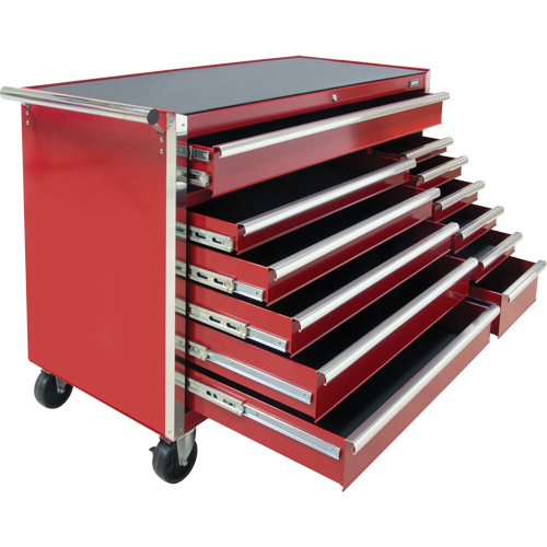 Industrial Tool Cart, 12 Drawers, 56" W x 24-1/2" D x 38-1/8" H, Red Helyx Safety & Industrial Supplies