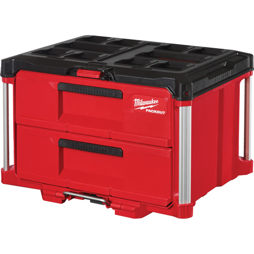 Boîte &agrave; outils avec 2 tiroirs Packout, 16-1/3" x 14-1/3" x 22-1/5", Rouge Helyx Safety & Industrial Supplies