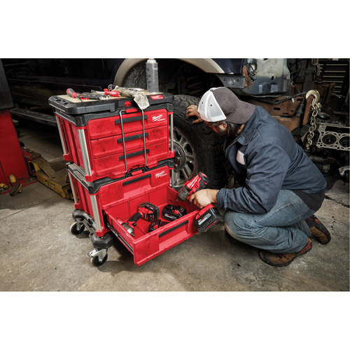 Boîte &agrave; outils avec 2 tiroirs Packout, 16-1/3" x 14-1/3" x 22-1/5", Rouge Helyx Safety & Industrial Supplies