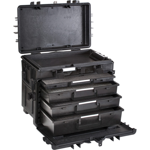 Coffre &agrave; outils mobile avec tiroirs, 6 tiroirs, 22-4/5" la x 15" p x 18" h, Noir Helyx Safety & Industrial Supplies