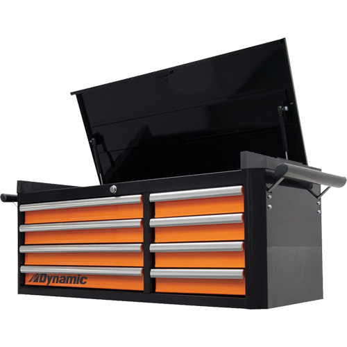 Coffre sup&eacute;rieur, 42" la, 8 tiroirs, Noir/Orange Helyx Safety & Industrial Supplies