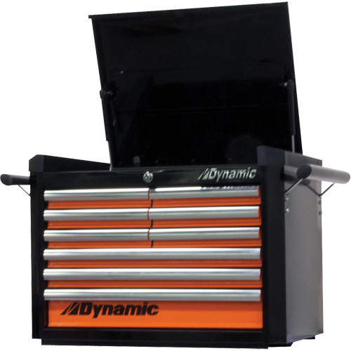 Top Chest, 28" W, 9 Drawers, Black/Orange Helyx Safety & Industrial Supplies