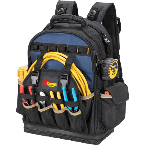 Sac &agrave; dos &agrave; outils &agrave; base moul&eacute;e, 18" lo x 13" la, Noir/Bleu, Balistique/Polyester Helyx Safety & Industrial Supplies