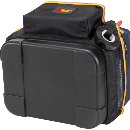 Molded Base Electrical/HVAC Tool Carrier, Ballistic Polyester, 20 Pockets, Black/Blue Helyx Safety & Industrial Supplies