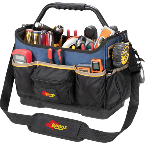 Molded Base Open-Top Tool Box, Ballistic Polyester, 17 Pockets, Black/Blue Helyx Safety & Industrial Supplies