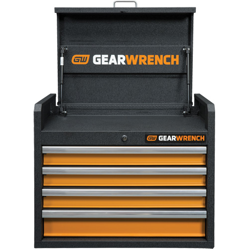 GSX Series Tool Chest, 26" W, 4 Drawers, Black/Orange Helyx Safety & Industrial Supplies