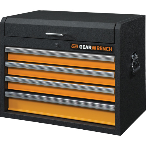 GSX Series Tool Chest, 26" W, 4 Drawers, Black/Orange Helyx Safety & Industrial Supplies