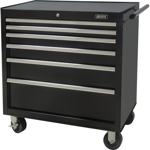 Chariot &agrave; outils industriel, 6 tiroirs, 39" la x 20-4/5" p x 38-1/2" h, Noir Helyx Safety & Industrial Supplies