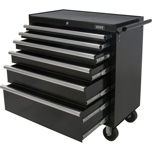 Chariot &agrave; outils industriel, 6 tiroirs, 39" la x 20-4/5" p x 38-1/2" h, Noir Helyx Safety & Industrial Supplies