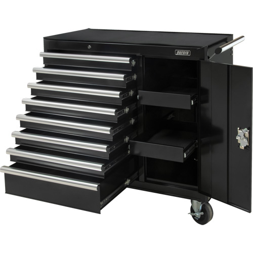 Chariot &agrave; outils industriel, 8 tiroirs, 44-3/10" la x 21-1/10" p x 36-7/10" h, Noir Helyx Safety & Industrial Supplies