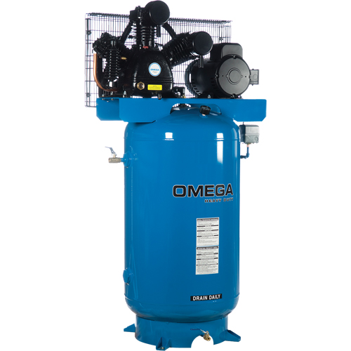 Compresseurs d'air s&eacute;rie industrielle - Compresseurs horizontaux - Deux &eacute;tages, 66,6 gal. (80 gal. US) Helyx Safety & Industrial Supplies