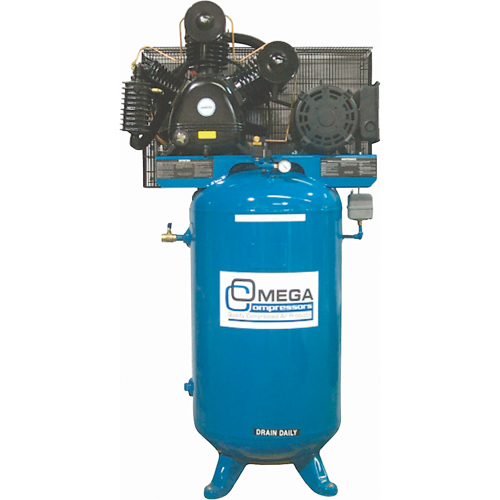 Industrial Series Air Compressors - Vertical Compressors - Two Stage, 66.6 Gal. (80 US Gal) Helyx Safety & Industrial Supplies