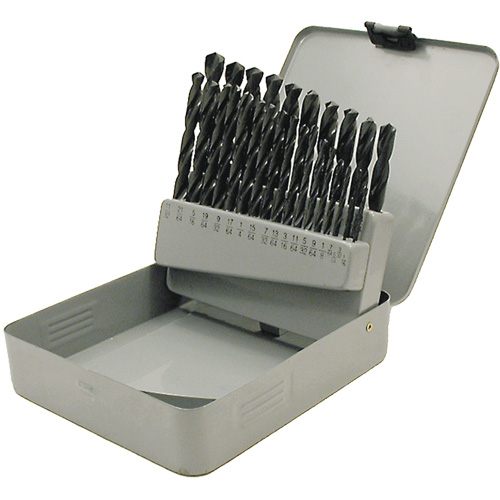 Coffret de forets en oxyde noir JET-KUT, 29 morceaux, Acier rapide Helyx Safety & Industrial Supplies