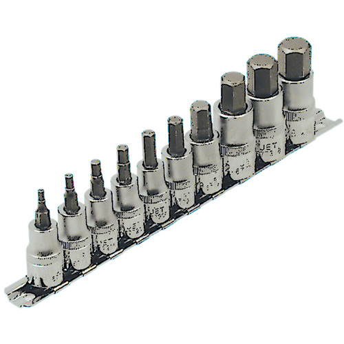 Jeu de douilles SAE HSW3812-10, Hexagonale, Prise 1/2"/3/8", 10 mr Helyx Safety & Industrial Supplies