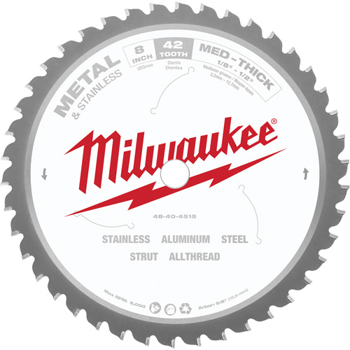 Endurance&reg; General Purpose Circular Saw Blade, 8", 42 Teeth, Metal Use Helyx Safety & Industrial Supplies