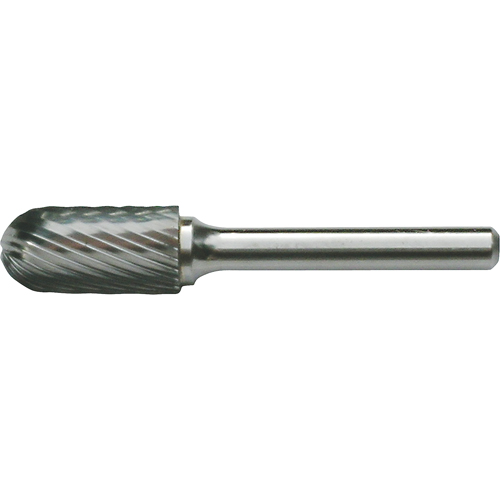 CLEVELAND Solid Carbide Burrs - Cylinder Shape with Ball Nose, SC-42, 1/8" Dia., 9/16" Depth of Cut Helyx Safety & Industrial Supplies