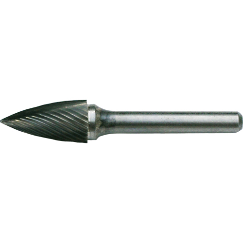 CLEVELAND Solid Carbide Burrs - Tree Shape Pointed End, SG-42, 1/8" Dia., 1/8" Shank, 5/16" Depth of Cut Helyx Safety & Industrial Supplies