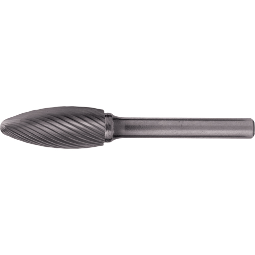 CLEVELAND Solid Carbide Burrs - Flame Shaped, 1/8" Dia., 1/8" Shank Helyx Safety & Industrial Supplies