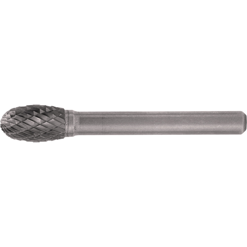 CLEVELAND Solid Carbide Burrs - Oval Shape, SE-1, 1/4" Dia., 1/4" Shank, 3/8" Depth of Cut Helyx Safety & Industrial Supplies