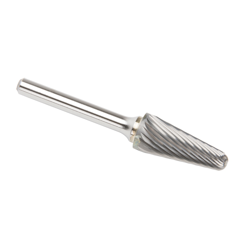 CLEVELAND Solid Carbide Burrs - Taper Shape Radius End 14°, 1/4" Shank Helyx Safety & Industrial Supplies