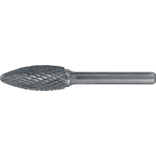 CLEVELAND Solid Carbide Burrs - Flame Shaped, 5/16" Dia., 1/4" Shank Helyx Safety & Industrial Supplies