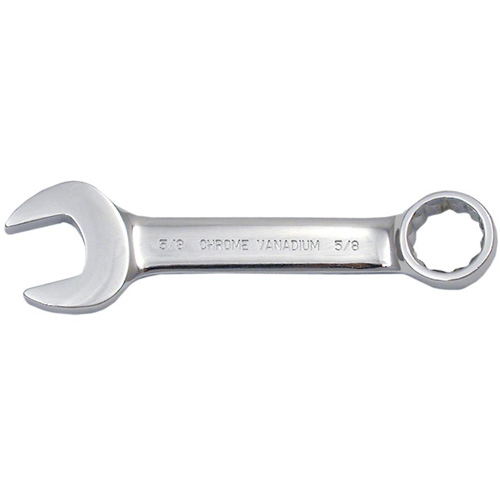 Fully Polished Stubby Combination Wrench, 12 Point, 3/8", Chrome Finish Helyx Safety & Industrial Supplies