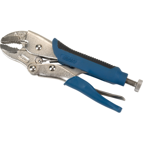 Locking Pliers with Wire Cutter, 7" Length, Curved Jaw Helyx Safety & Industrial Supplies