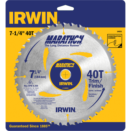Contractor Saw Blades - Marathon&reg; Saw Blades, 7-1/4", 40 Teeth, Wood Use Helyx Safety & Industrial Supplies