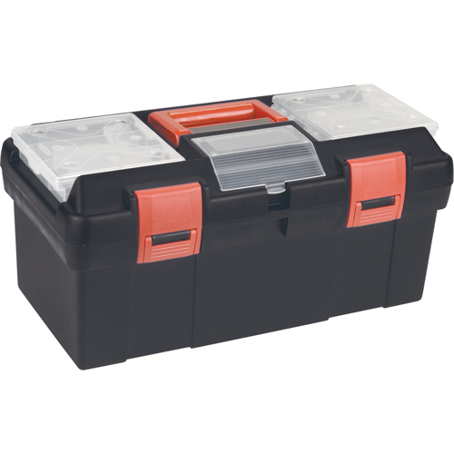 Plastic Tool Box, 17-1/2" W x 9-1/2" D x 8" H, Black Helyx Safety & Industrial Supplies