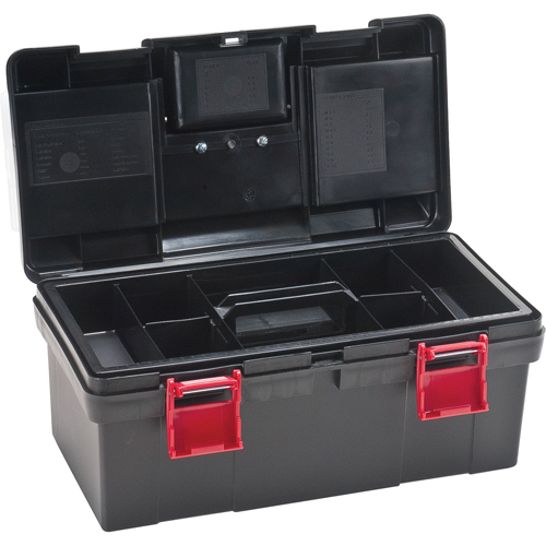 Plastic Tool Box, 17-1/2" W x 9-1/2" D x 8" H, Black Helyx Safety & Industrial Supplies