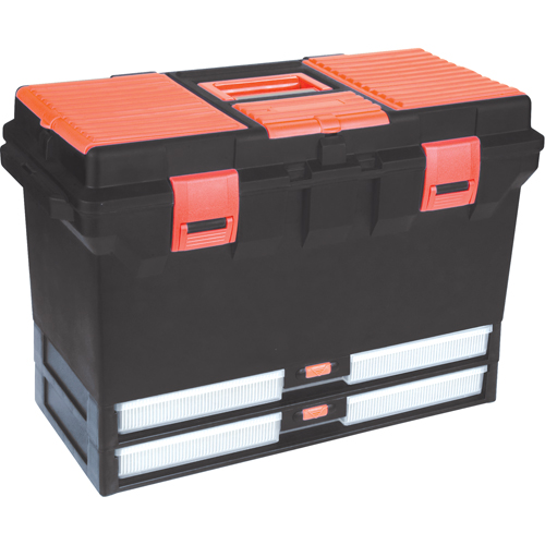 Coffres &agrave; outils en plastique, 22" la x 11" p x 14-1/2" h, Noir Helyx Safety & Industrial Supplies