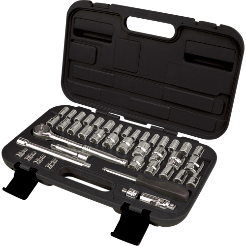 1/4" & 3/8" Drive SAE/Metric Socket Set, 41 Pcs Helyx Safety & Industrial Supplies