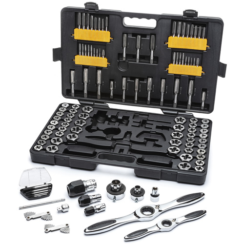 Jeu de tarauds et fili&egrave;res SAE/m&eacute;triques &agrave; rochet, 114 Morcea Helyx Safety & Industrial Supplies