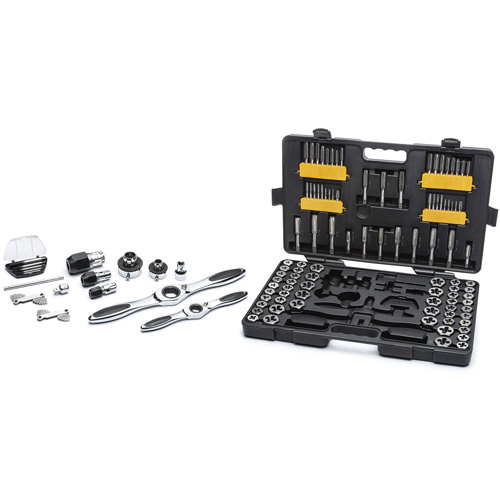 Jeu de tarauds et fili&egrave;res SAE/m&eacute;triques &agrave; rochet, 114 Morcea Helyx Safety & Industrial Supplies