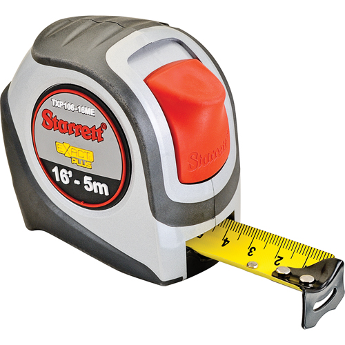 High Visibility Orange Tape Measure, 1" x 16'/5 m, 1/16" Graduations Helyx Safety & Industrial Supplies